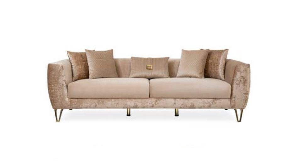 Sofa Couch Couchen Beige Dreisitzer Sofa Möbel JVmoebel xxl Polster