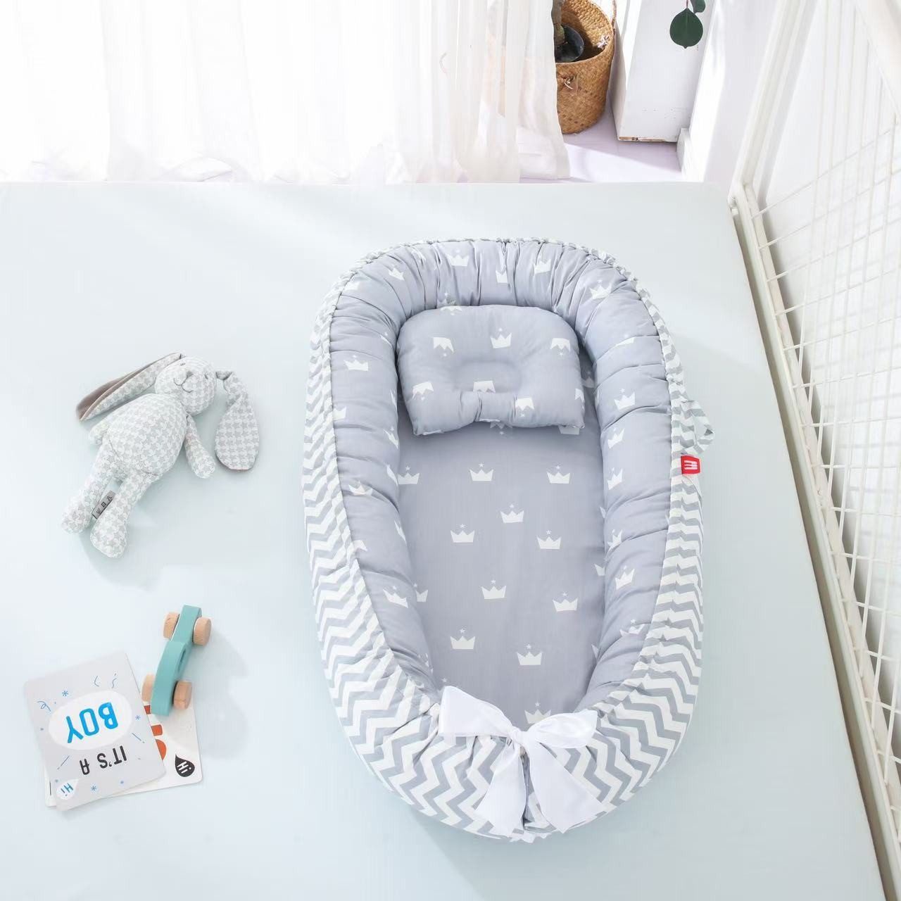 Babybett Bettnestchen Kuschelnest Baby 88x53,kuscheliges Babynest, Neugeborene