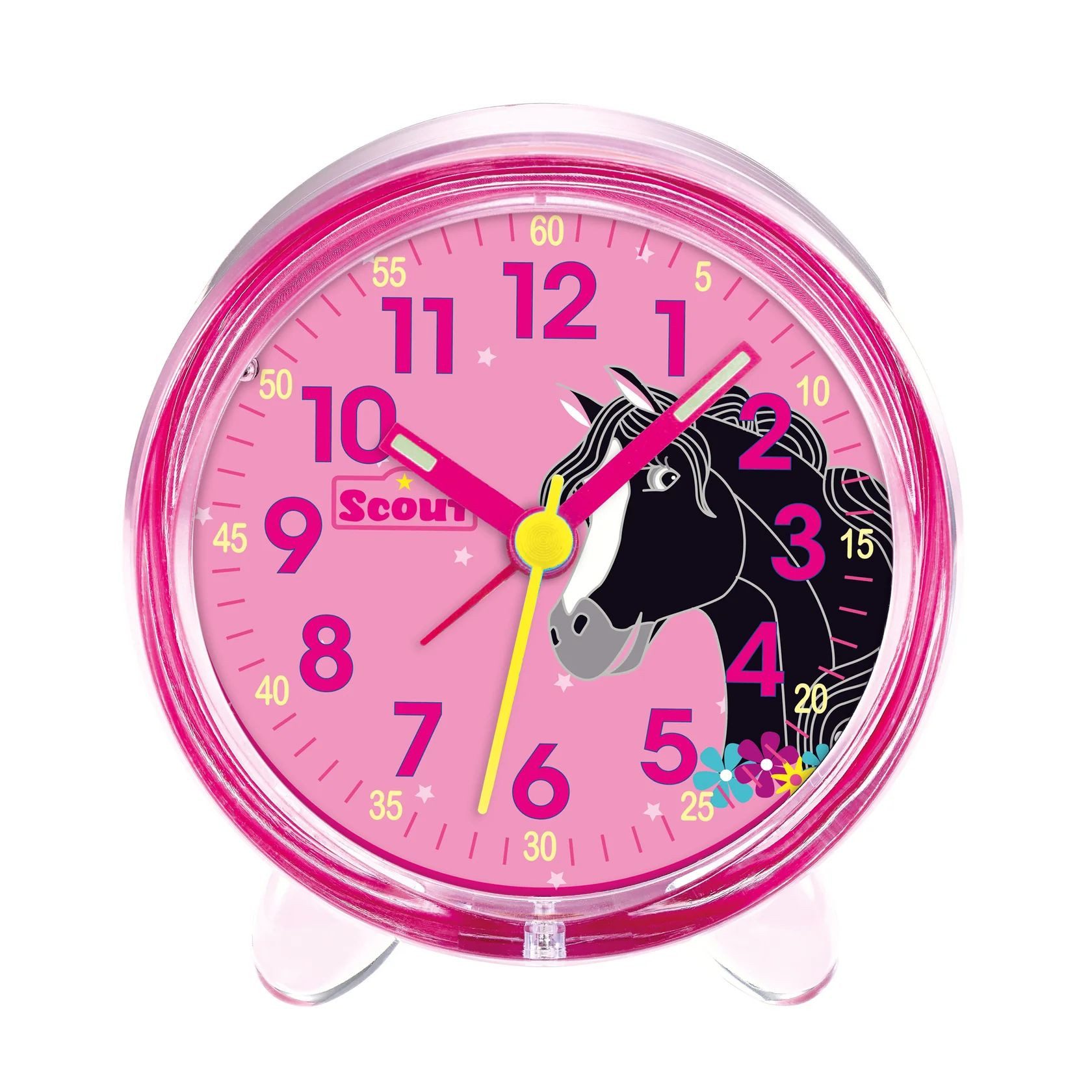 Scout Kinderwecker 166000015 Rosa Pferd Lernwecker mit Licht & Schlummerfunktion
