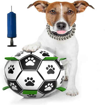 LENBEST Football Hundespielzeug Ball, Interaktives Haustierspielzeug (Wasserspielzeug Schwimmender Ball, Hundefußball Intelligenzspielzeug), Hund Fußball für Mittelgroße und Kleine Hunde Haustiere