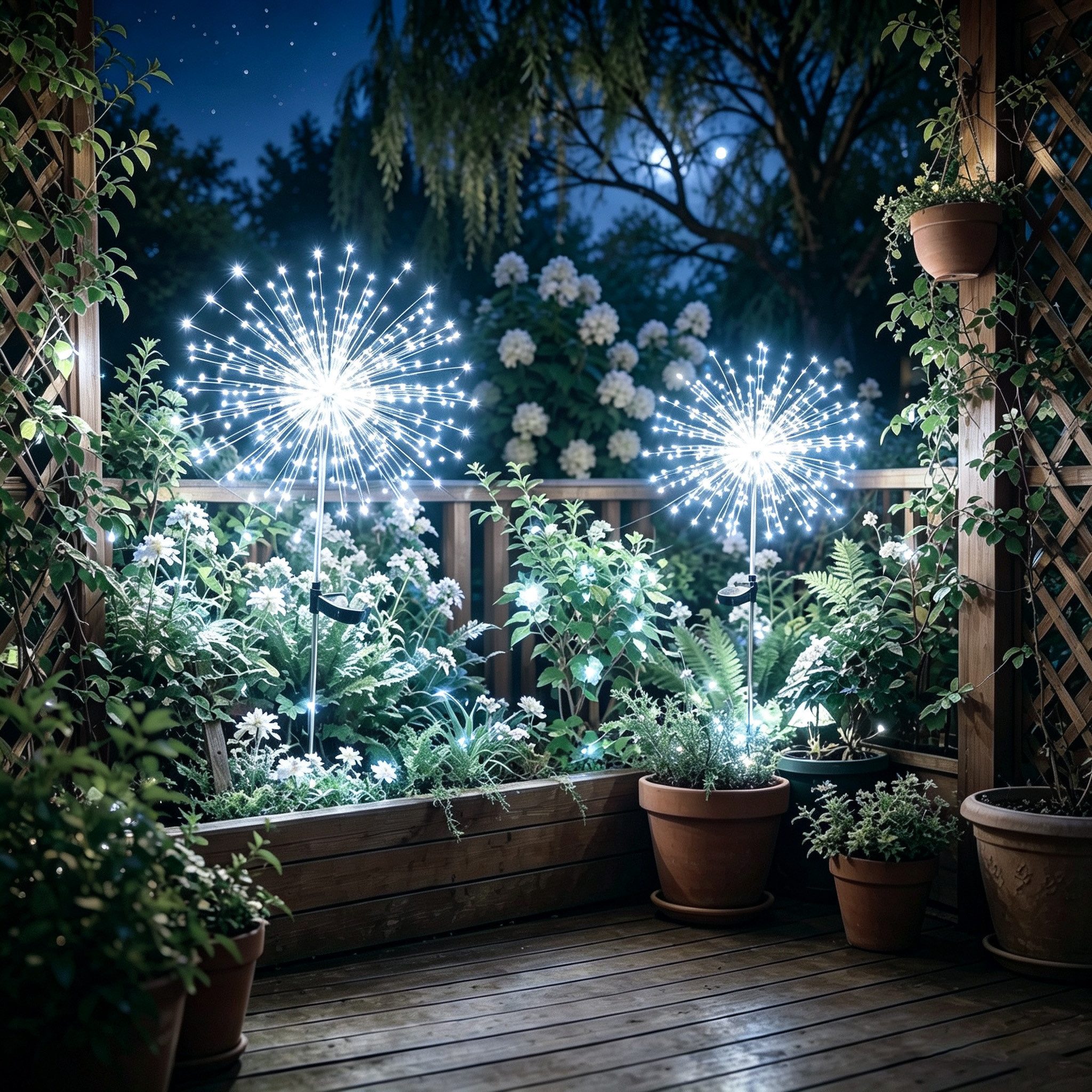 Salcar LED Solarleuchte 2er 180 LED Solarlampe Feuerwerk Gartenleuchte Weihnachtsdeko, 8 Modi Solarleuchten für Garten Außen LED Feuerwerk Licht mit Erdspieß