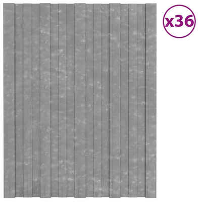 vidaXL Deckenplatten Dachpaneele 36 Stk. Verzinkter Stahl Silbern 60x45 cm, (36-tlg)