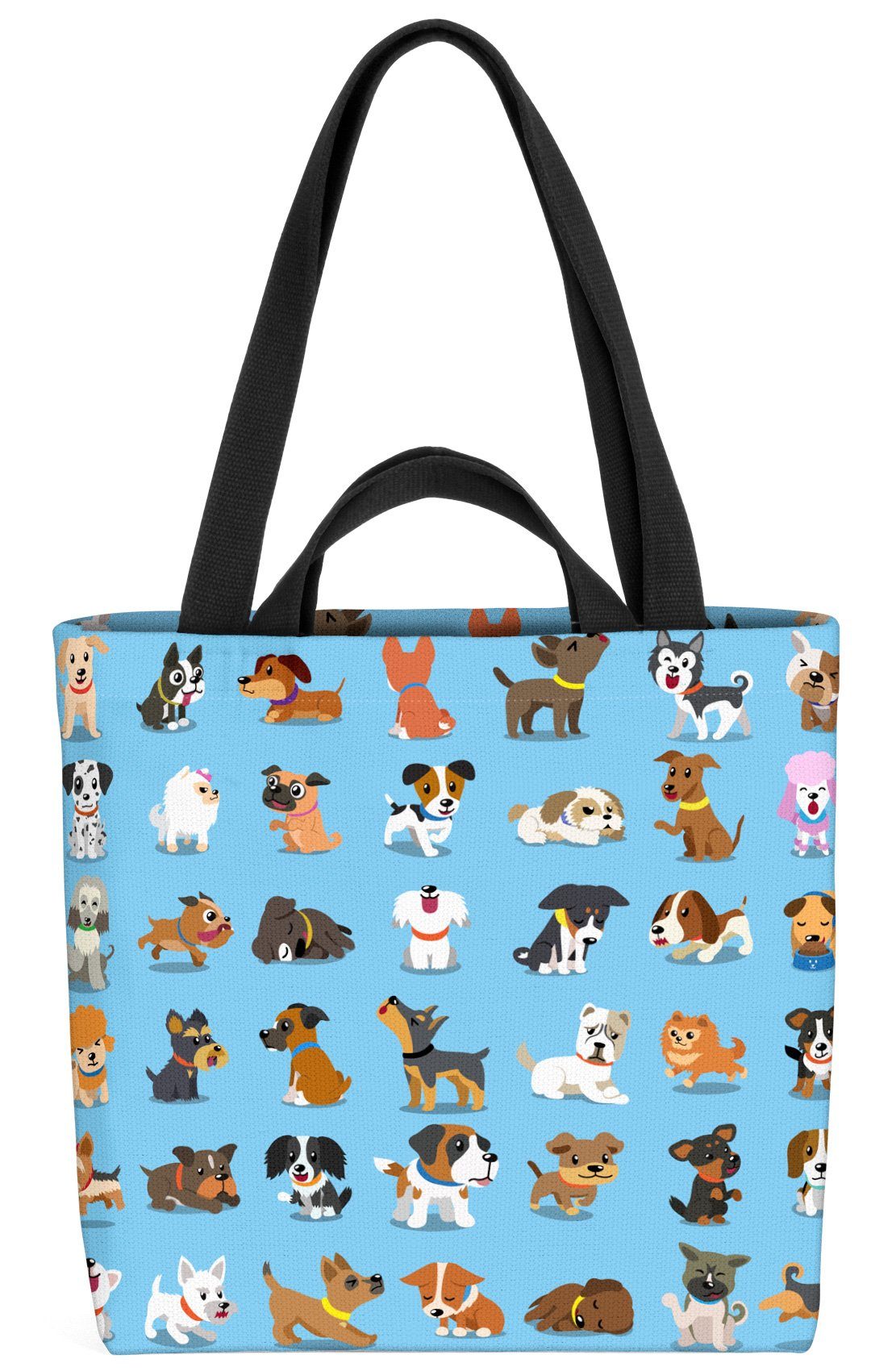 Welpen Tiere Kinder blau Comic Babys Haustier Hündchen Hunde VOID Hundewelpen Henkeltasche (1-tlg),