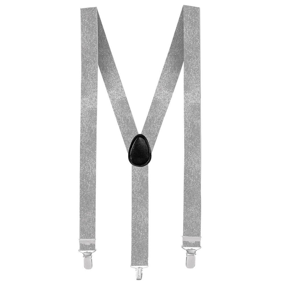 Boland Kostüm Hosenträger Silber Basic Y-Form verstellbar für Unisex Karneval Party, versttellbar