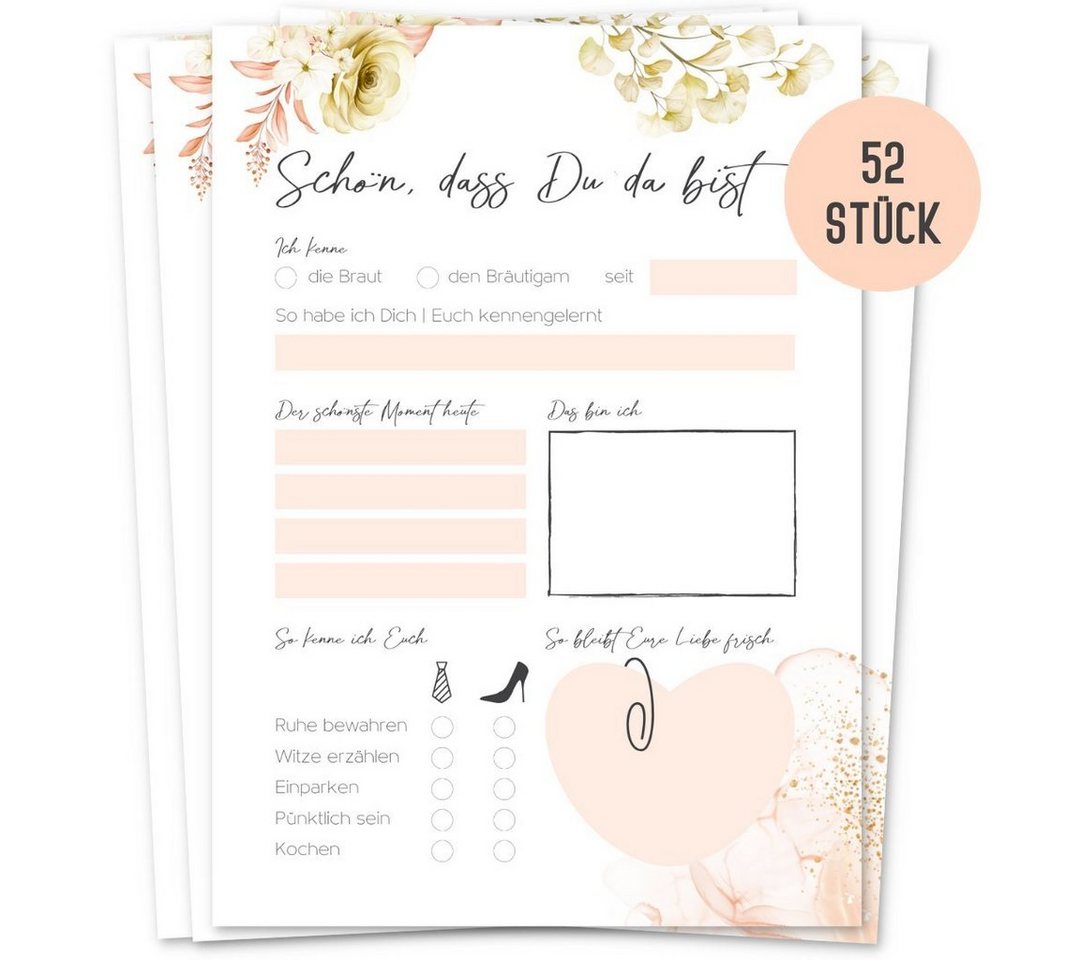 Thumbnail - Things of Happiness Postkarte 52 Postkarten-Spiel Hochzeit Hochzeitsspiel 52 Wochen, Boho Design