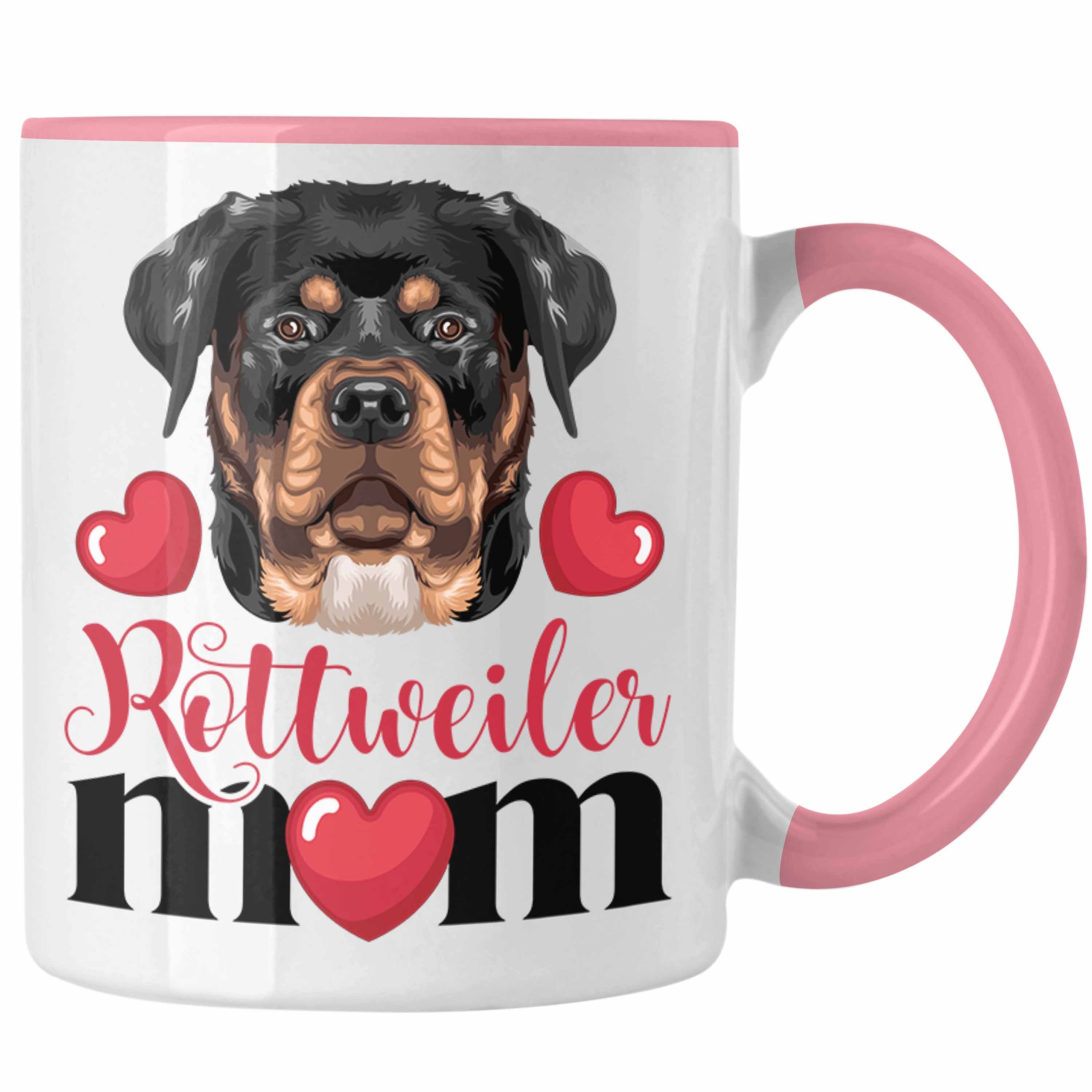 Trendation Tasse Rottweiler Besitzer Mom Mama Tasse Geschenk Lustiger Spruch Geschenkid Rosa