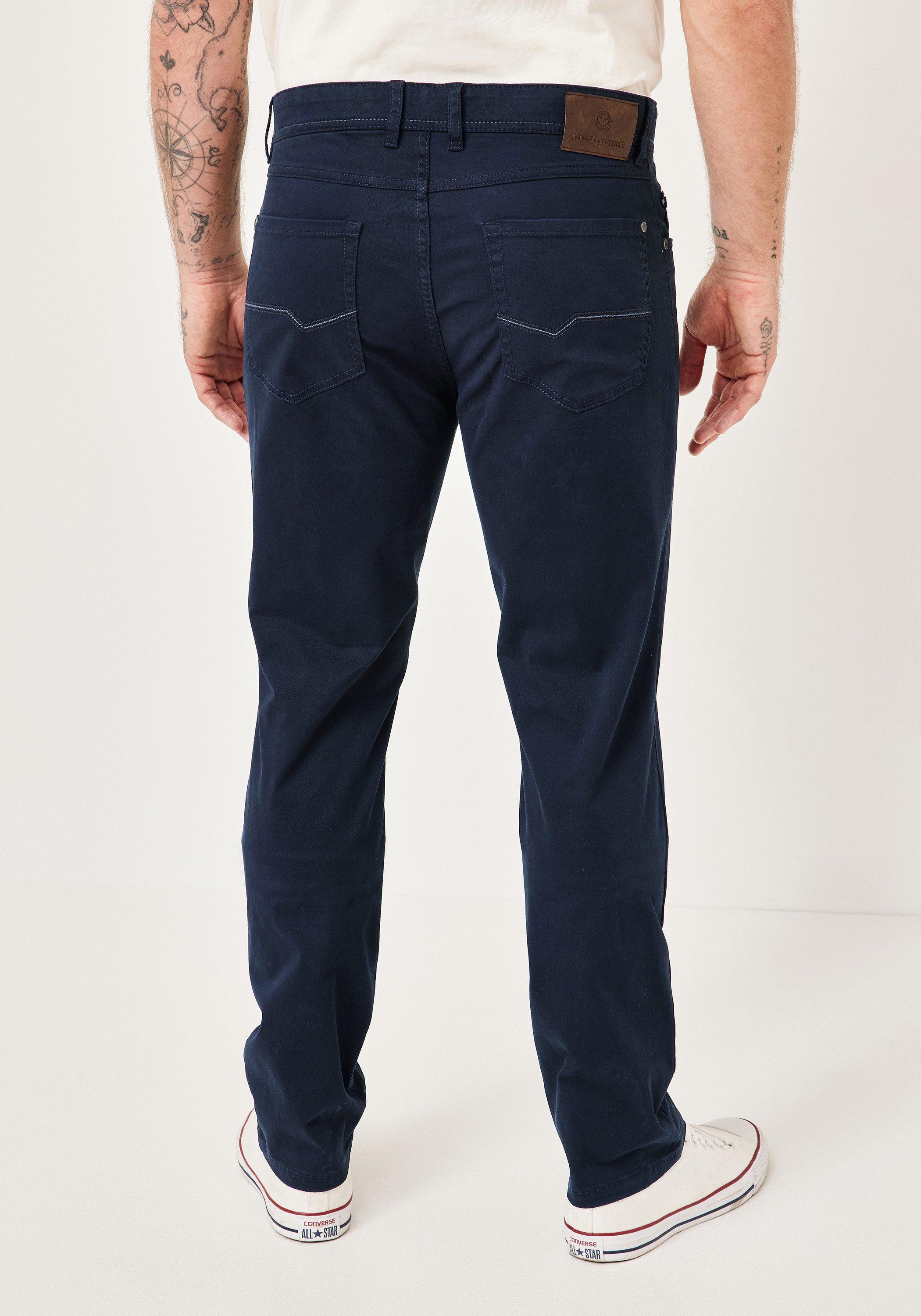 Redpoint Stoffhose MONTREAL Regular Fit 5-Pocket Hose mit elastischem Bund – Bild 3 von 5