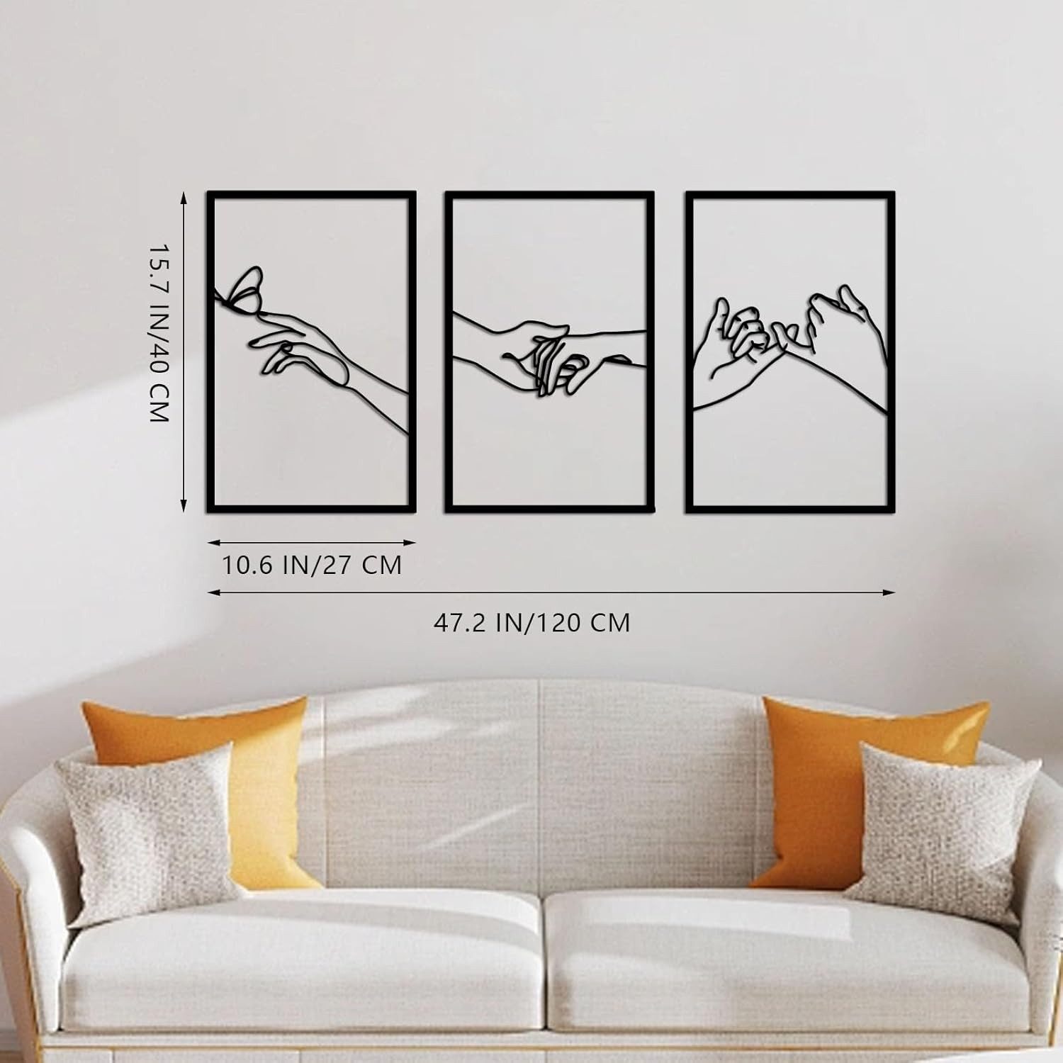 NUODWELL Wanddekoobjekt Minimalistische Linien Wanddeko,Körper Handform günstig online kaufen