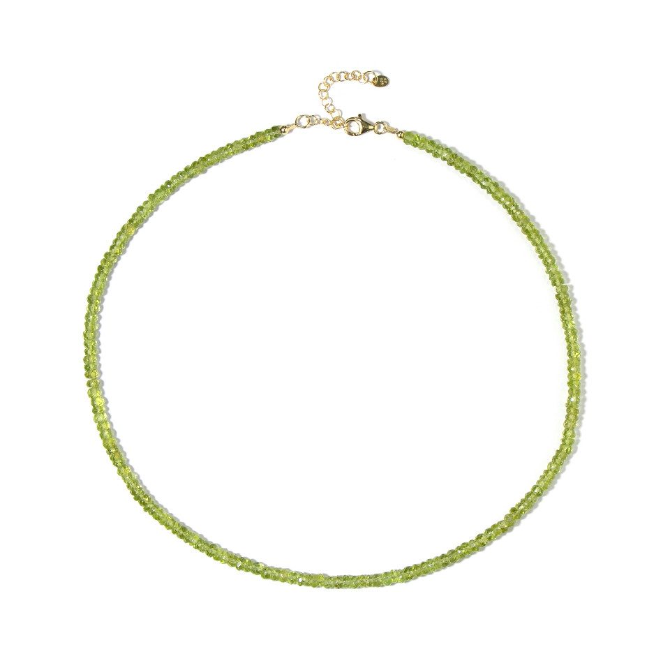 Silberkette Schicke Peridot-Halskette aus vergoldetem Silber