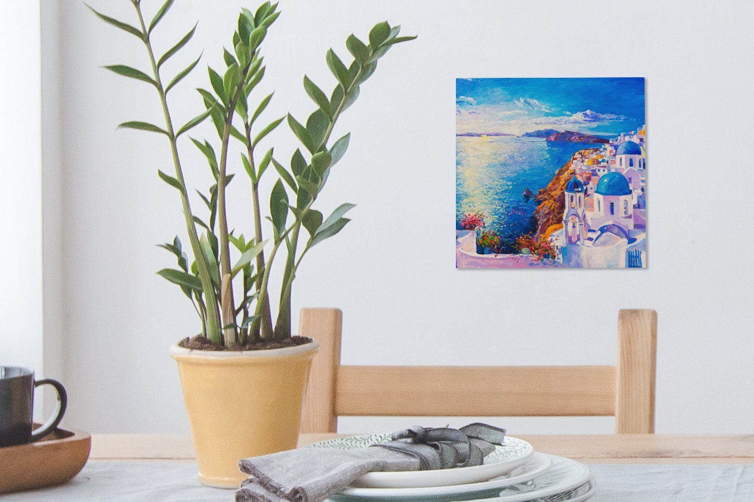 St), Öl, - für (1 Leinwand - Schlafzimmer OneMillionCanvasses® Malerei Gemälde - Griechenland Wasser Wohnzimmer Bilder