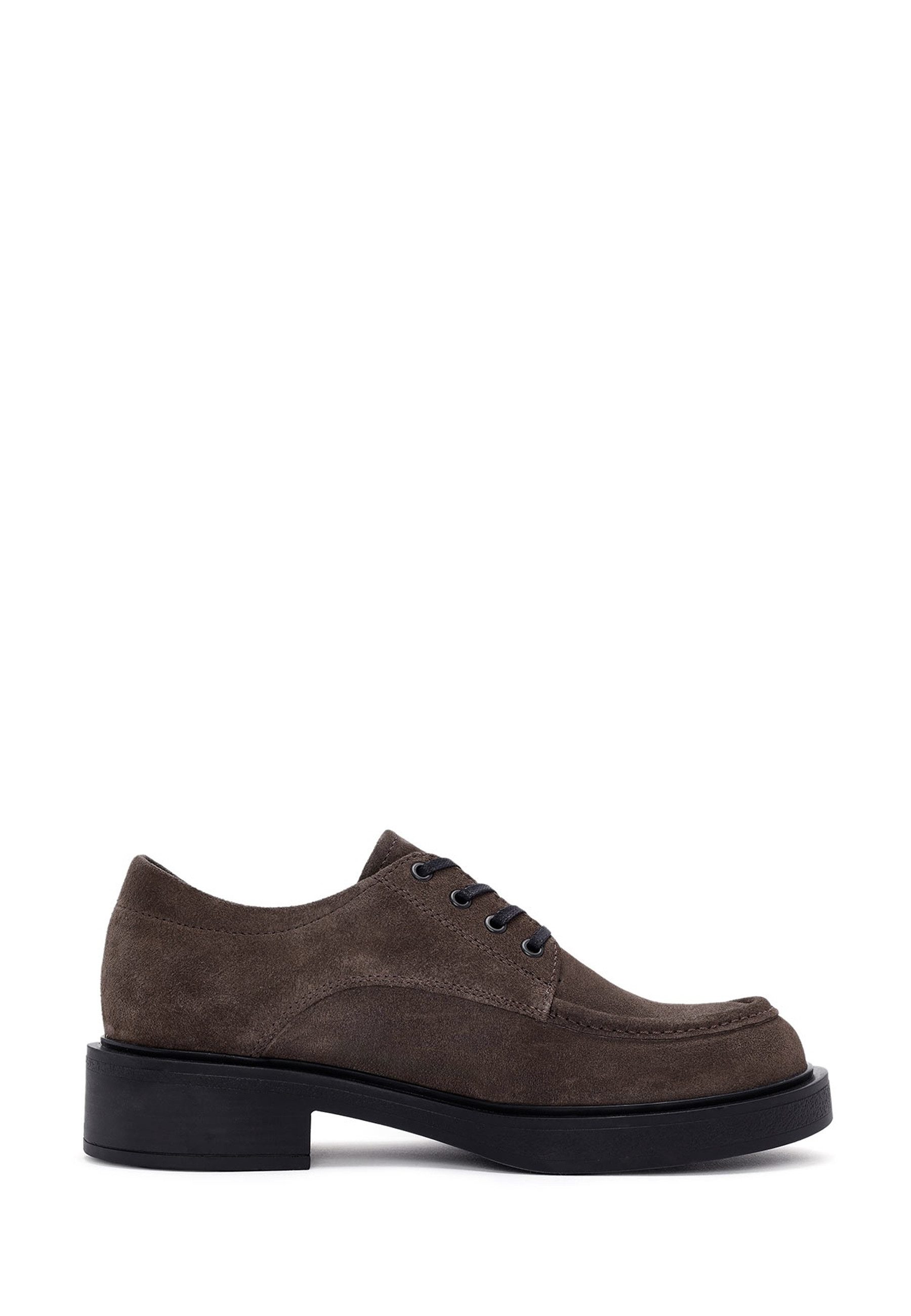 Derimod Veloursleder-Derbyschuhe Loafer Echtes Wildleder, Lederfutter, Thermo-Sohle, Schnürverschluss