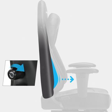 SONGMICS Gaming-Stuhl Bürostuhl, Schreibtischstuhl, Kunstleder (PU), ergonomische Kopfstütze