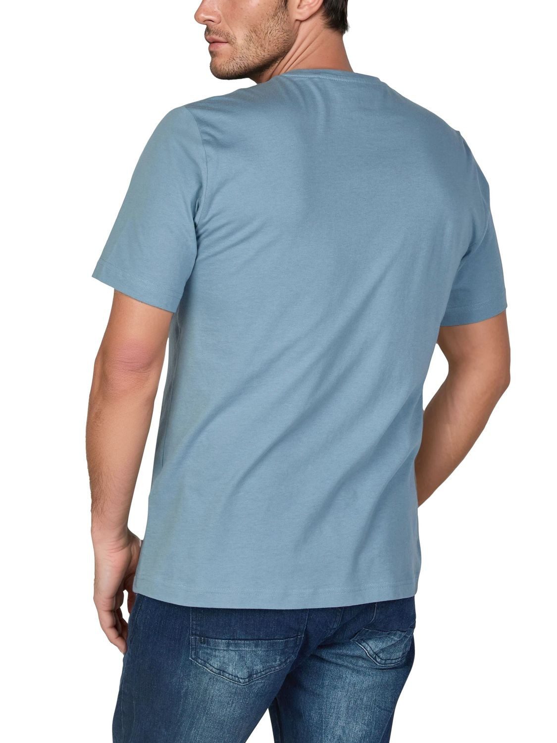 MUSTANG T-Shirt Herren Printshirt Regular Fit (1-tlg) Kurzarm Tee Shirt mit Rundhalsausschnitt aus 100% Baumwolle