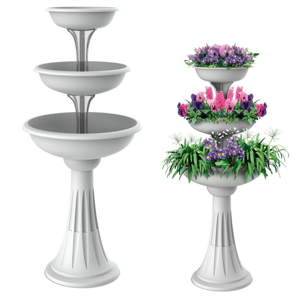 GarPet Pflanzschale Blumenständer mit 3 Pflanzschalen Blumen Pflanz ...