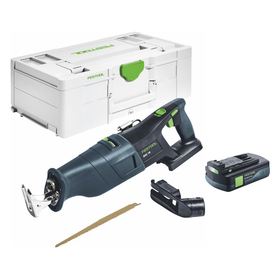 FESTOOL Akku-Reciprosäge RSC 18 EB-Basic Akku Säbelsäge 18 V Brushless + 1x Akku 3,0 Ah