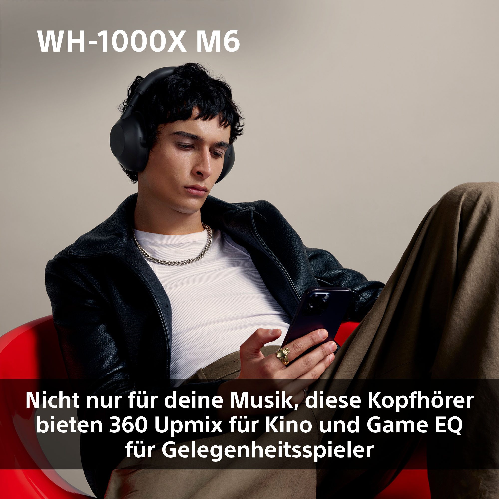 Sony WH-1000XM6 Premium Noise Cancelling Wireless Over-Ear-Kopfhörer (Freisprechfunktion, Multi-Point-Verbindung, Noise-Cancelling, Transparenzmodus, Wireless-Audio-Streaming, integrierte Steuerung für Anrufe und Musik, A2DP Bluetooth, Bluetooth, HFP, HSP, AVRCP Bluetooth, Kabellose Over Ear Kopfhörer mit Sony’s bestem Noise Cancelling)