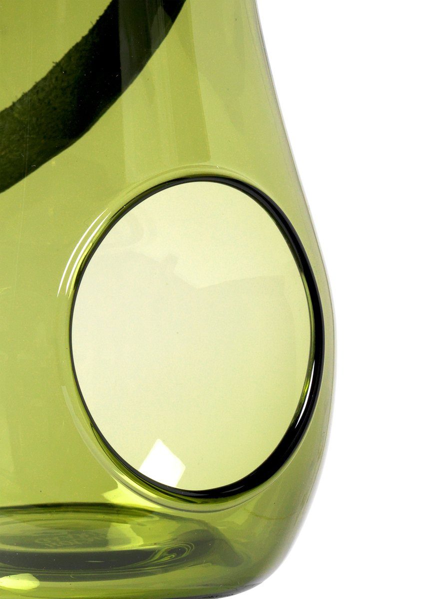 16 Light Kerzenlaterne, HOLMEGAARD mit Lederhenkel olivegrün Holmegaard Laterne (h) With
