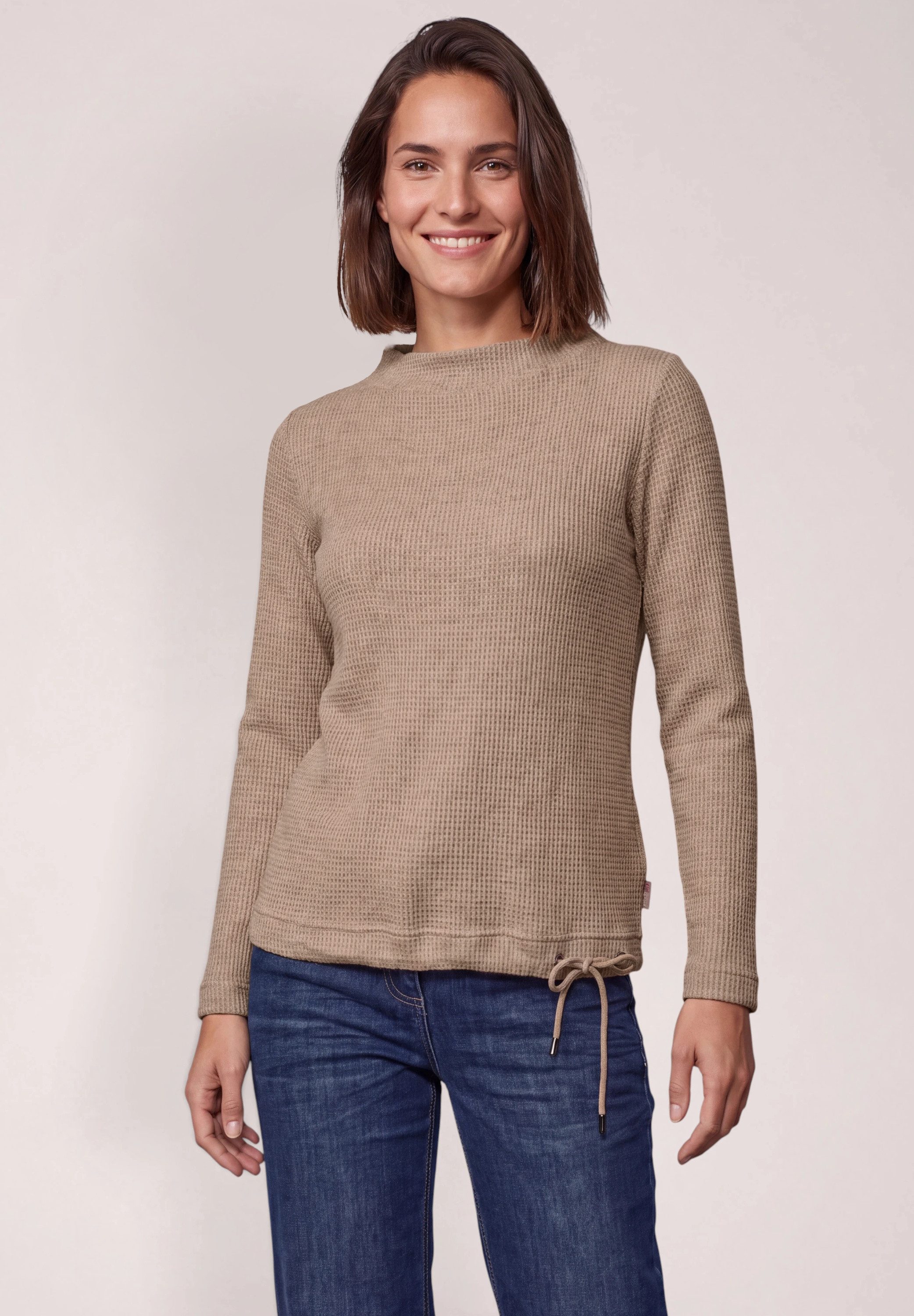 CECIL Langarmshirt aus softem Materialmix