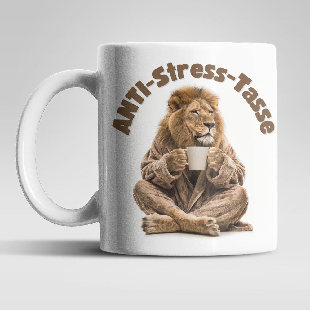 WS-Trend Tasse Anti Stress Löwe Kaffeetasse Teetasse Geschenkidee 325 ml, 1-tlg., Keramik
