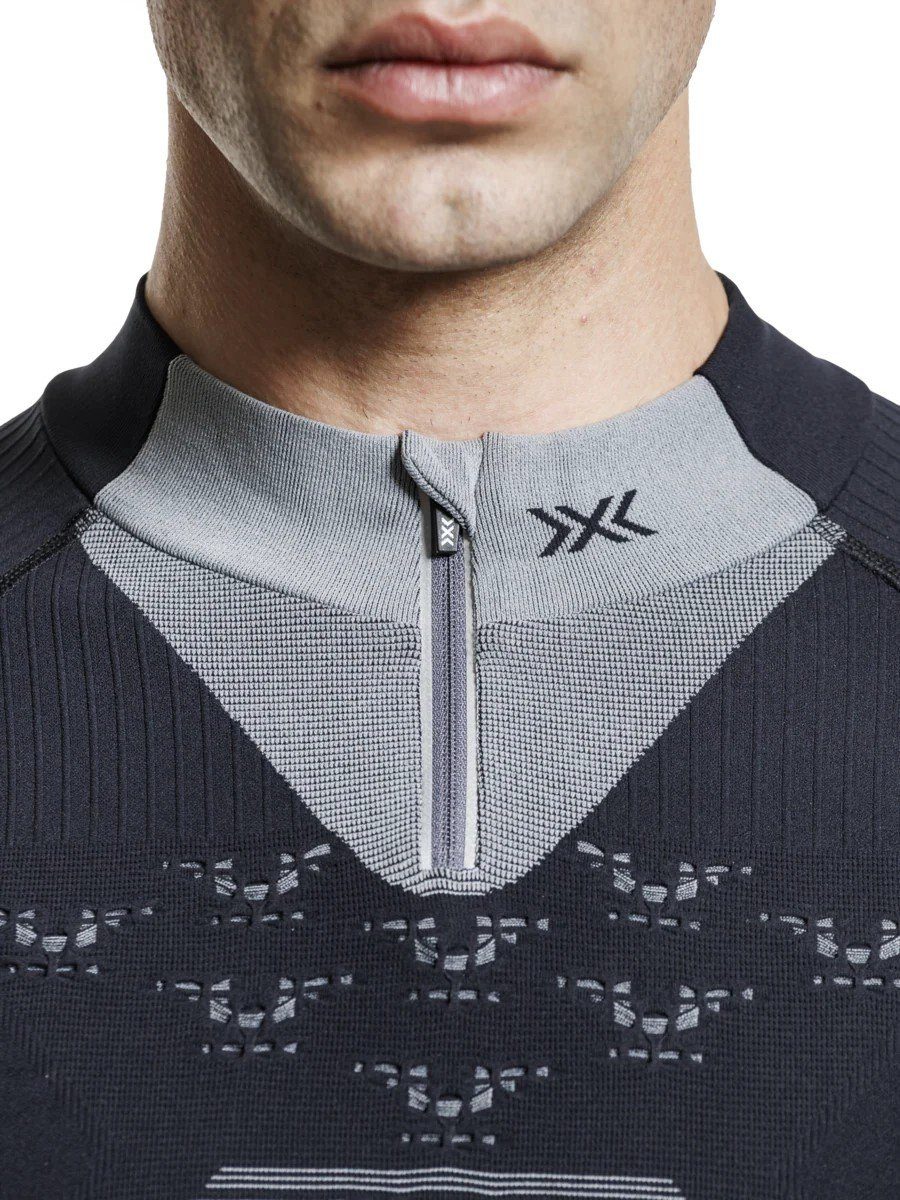 X-Bionic Langarmshirt Energy Accumulator Light Half Zip Unterwäsche schwarz/grau Herren