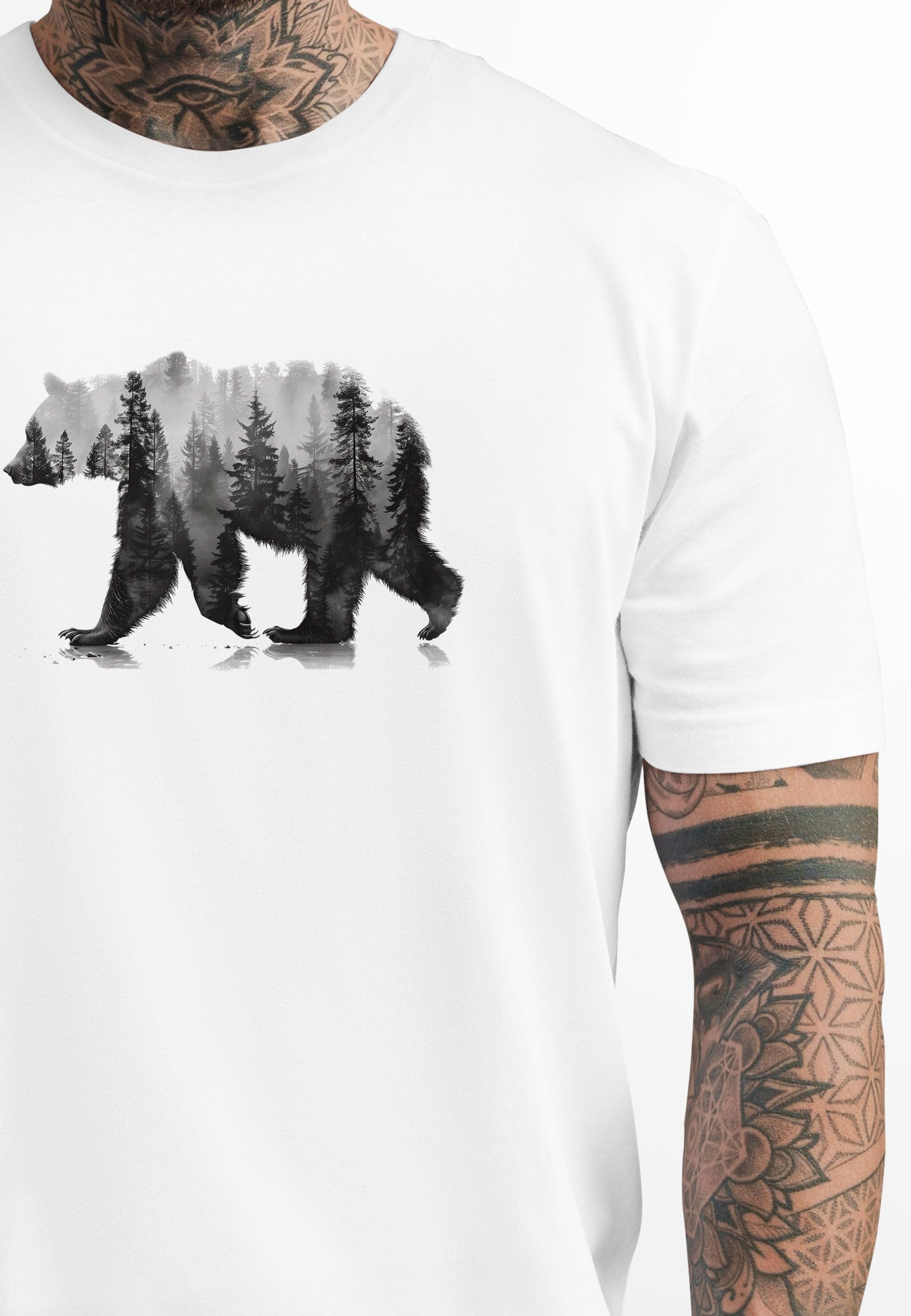 Neverless Print-Shirt Herren T-Shirt Bär Motiv günstig online kaufen