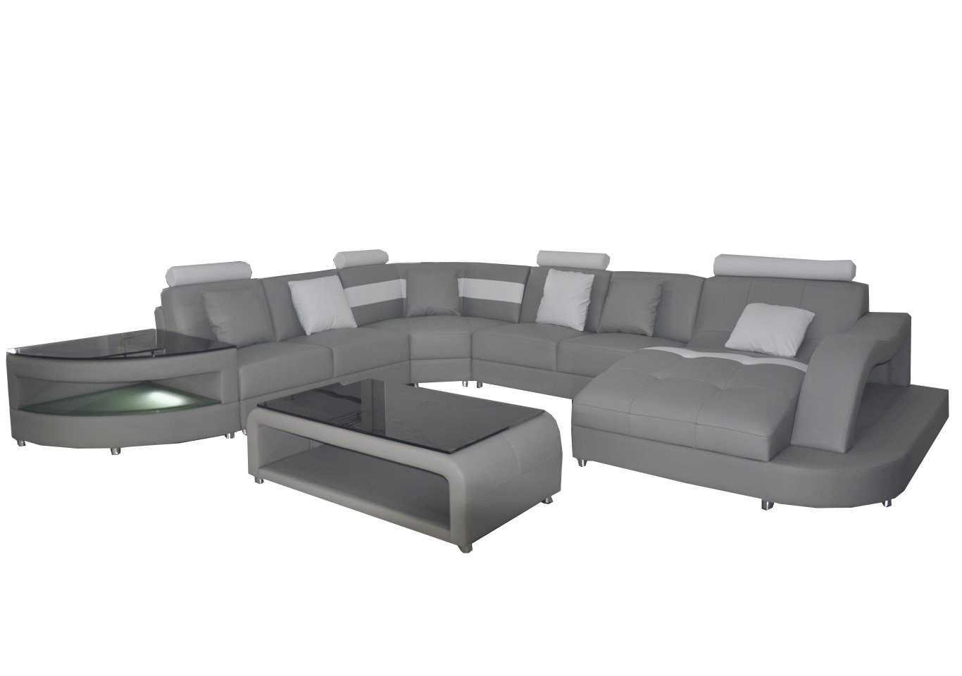 JVmoebel L6015 Wohnlandschaft Design Eck Leder Modern Ecksofa, U-Form Sofa Sofas