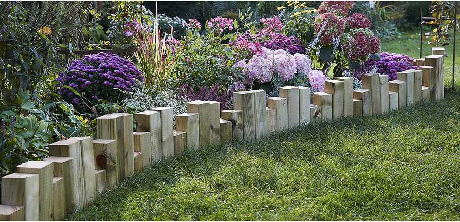 DIY rustikale Beetbegrenzung aus Holz