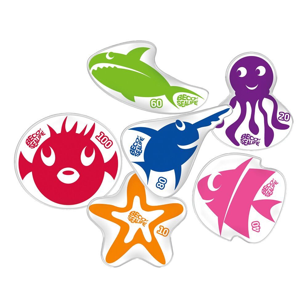 Beco-Sealife Schwimmhilfe Tauchtiere-Set, 6er-Set mit lustigen Tauchtieren