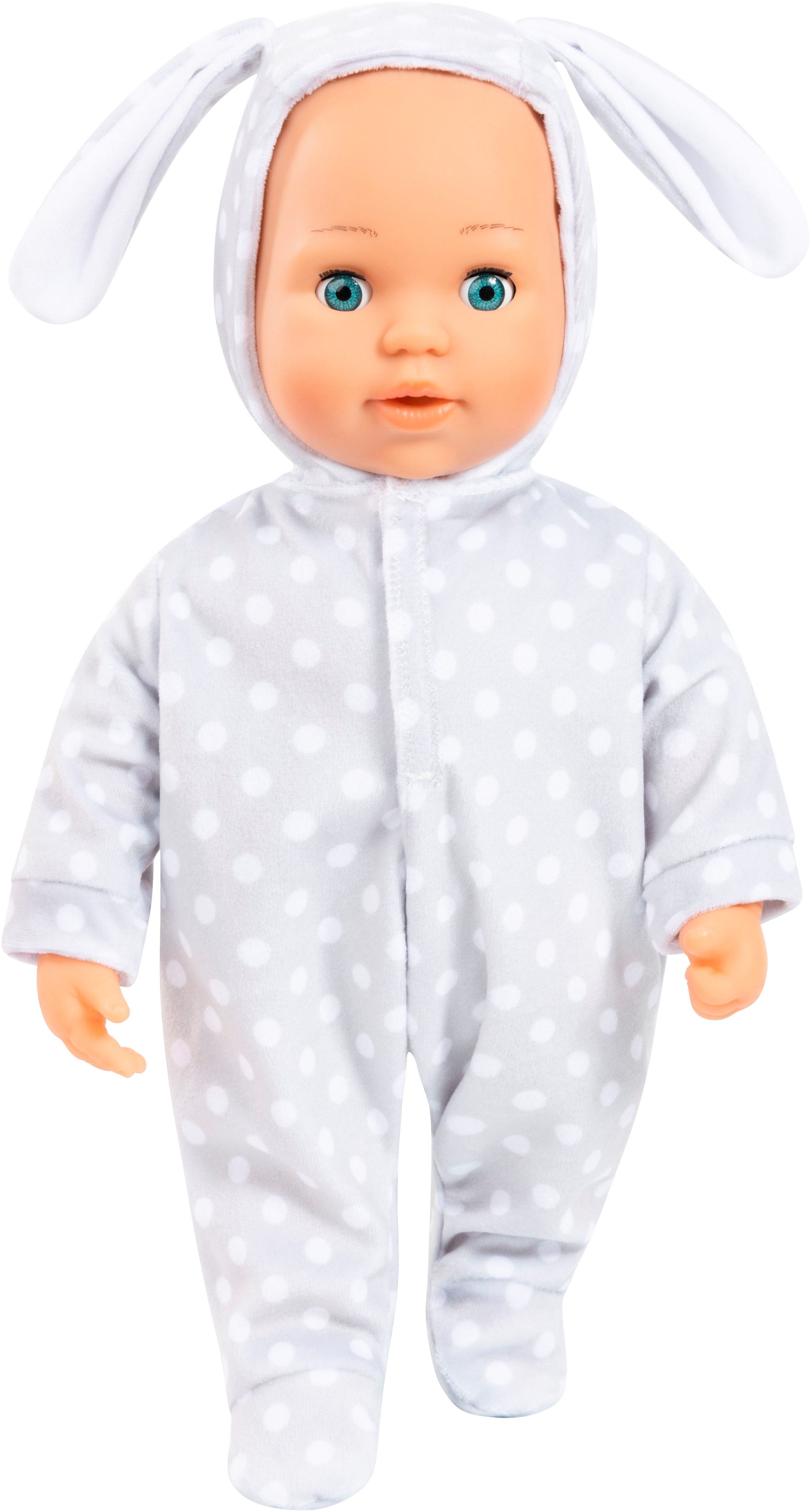 Bayer Babypuppe First Words Baby, Anna 38 cm, grau (3-tlg), mit Schlafaugen günstig online kaufen