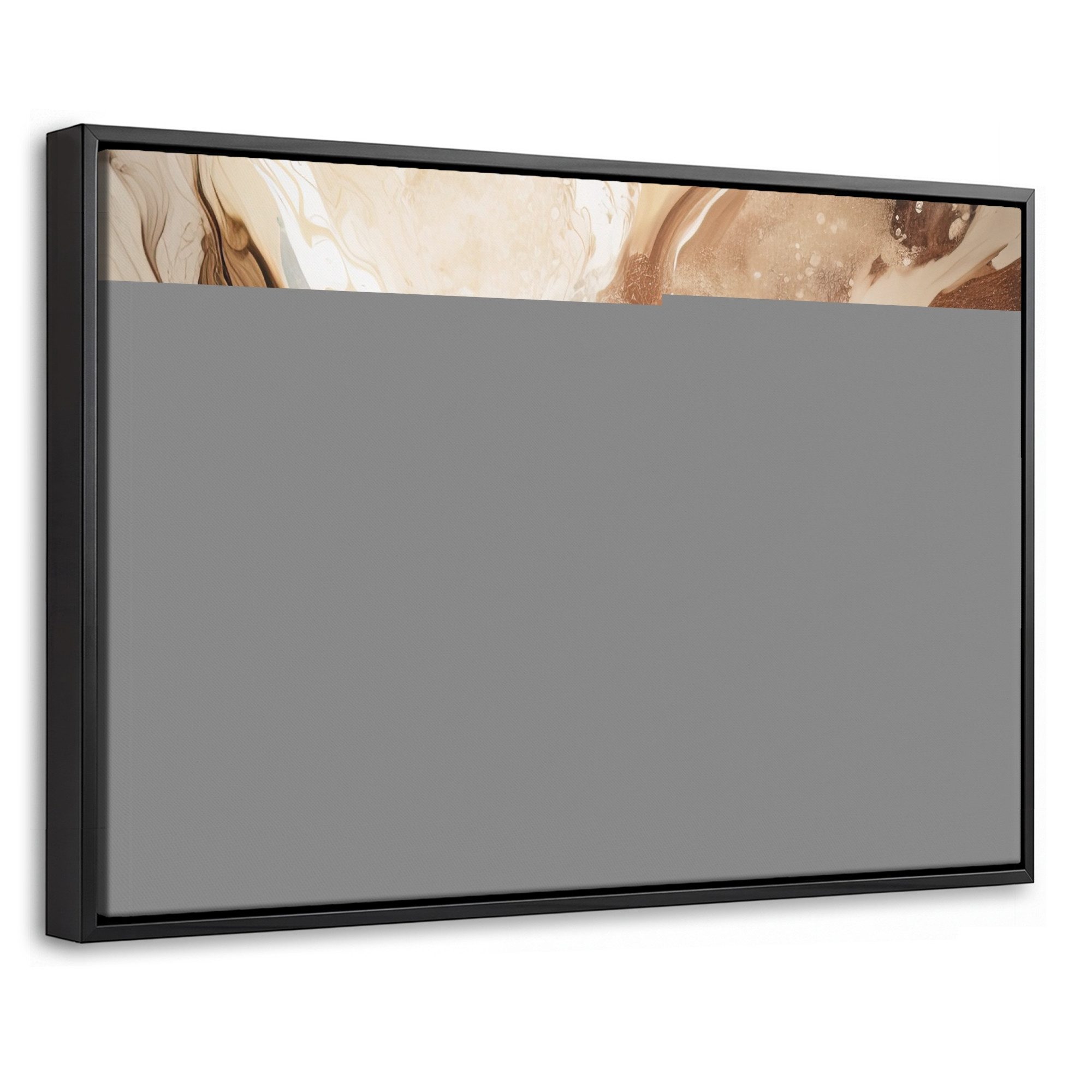 OneMillionCanvasses® Leinwandbild mit Rahmen - Abstrakt - Kunst - Farbe - Beige - Modern, Fotodruck (1 St), Bilder, Zimmer Wand Bild Dekoration 30x20cm