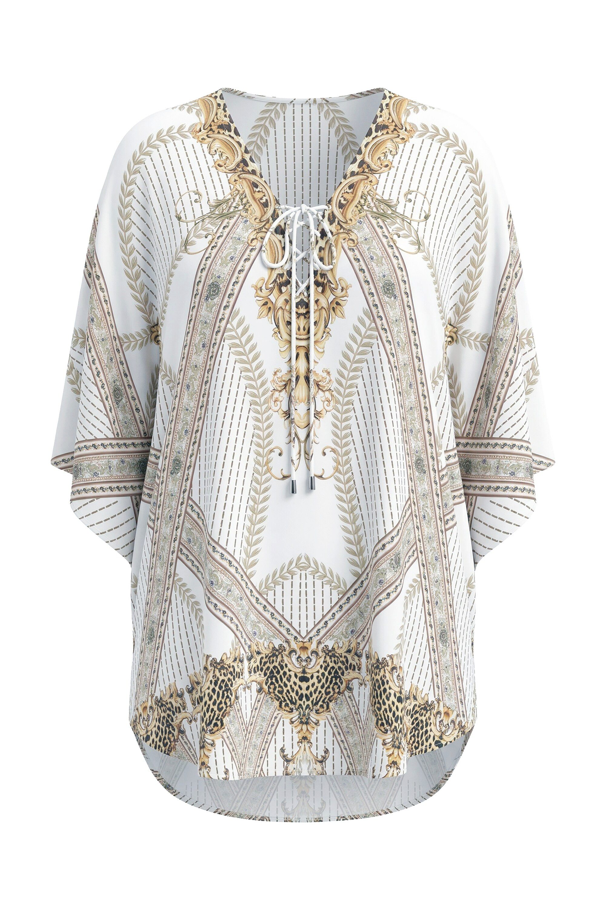 Longbluse Blusenkaftan Loose Fit Allovermuster