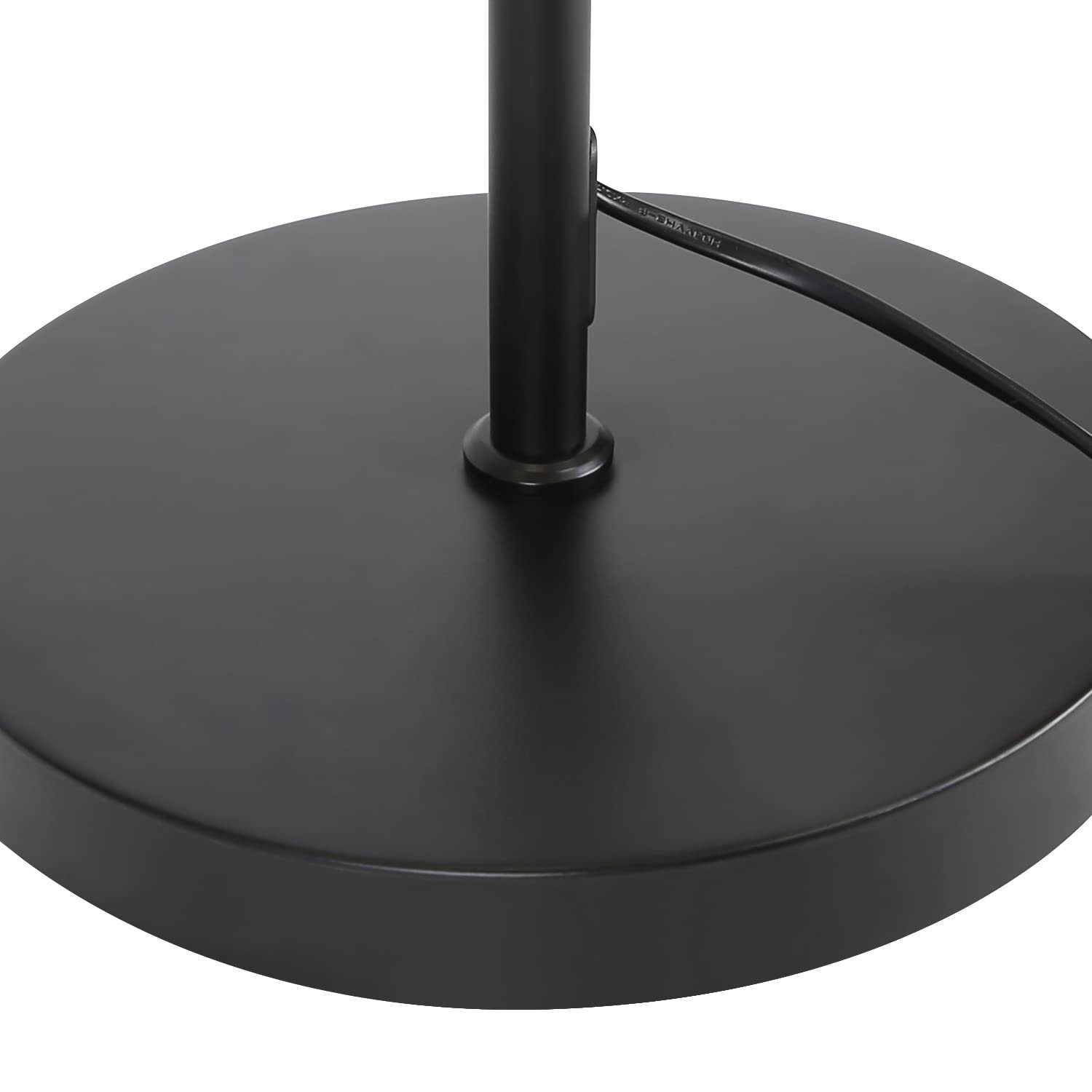 ZMH Stehlampe Whonzimmer Stoff Design Modern Deko Lese E27mit Fußschalter Bettlampe, Hochwertige Material, ohne Leuchtmittel, Runde Metallbasis, 180° verstellbarer Lampenkopf