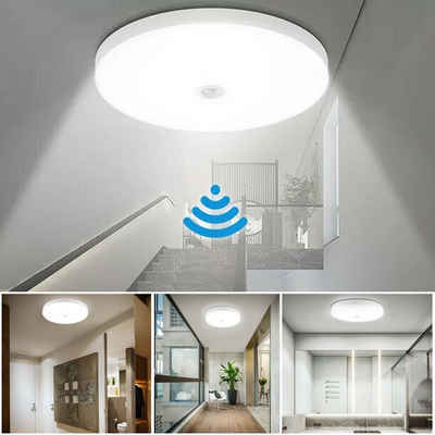 WILGOON Deckenleuchte LED Deckenleuchte Deckenlampe mit Bewegungsmelder Bewegungssensor IP54, LED fest integriert, Kaltweiß
