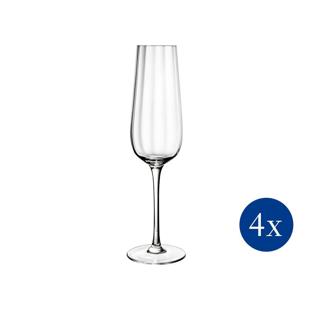 Villeroy & Boch Sektglas Rose Garden Sektkelch, 120 ml, 4 Stück, Glas