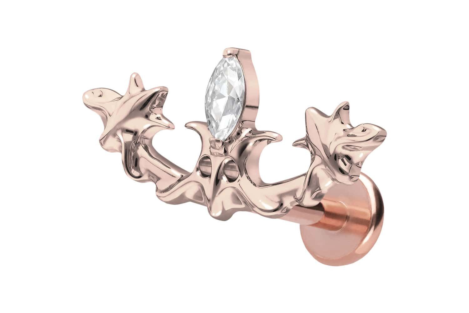 PIERCINGLINE Piercing-Set Titan Labret mit Push Fit GOTISCHES DESIGN (Labrets, 1-tlg)