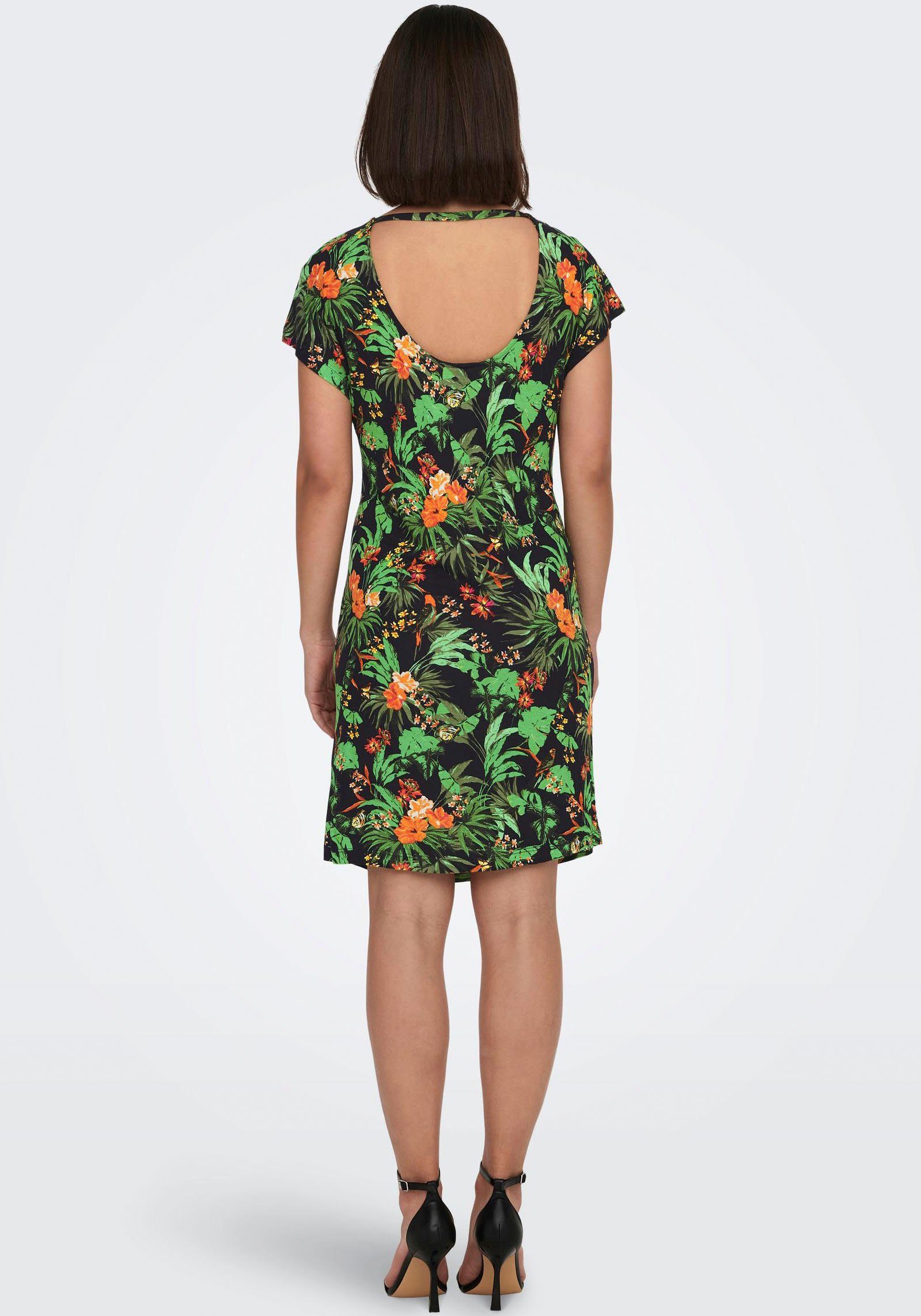 Sky AOP:Tropical Minikleid ONLY S/S DRESS ONLFLAWSOME Night JRS