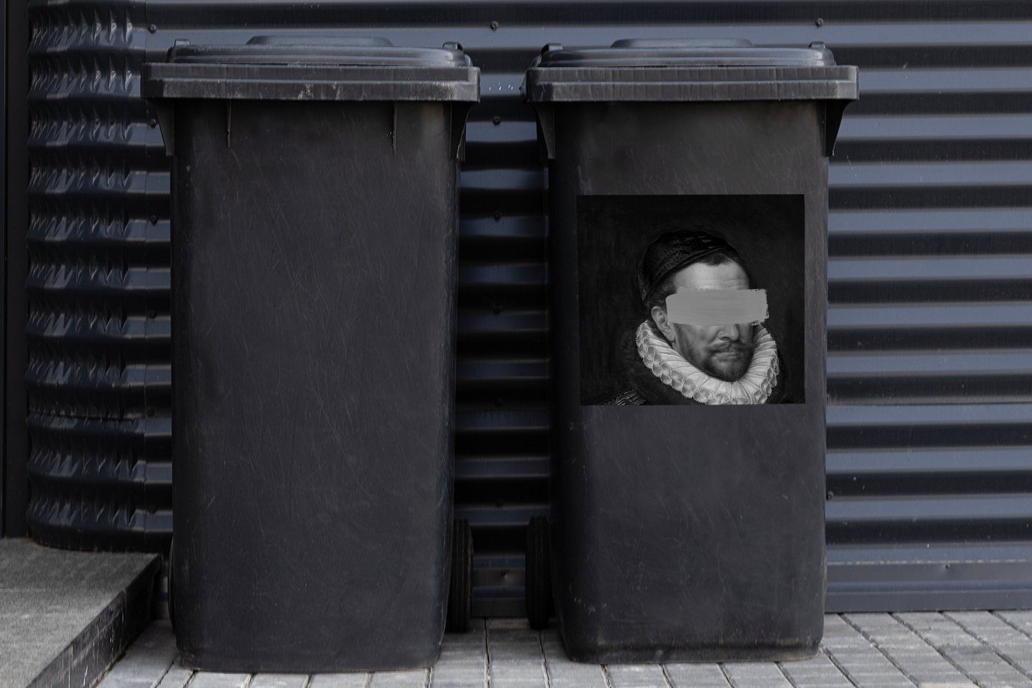 I. Adriaen Weiß Thomasz Porträt MuchoWow Container, und von St), Mülleimer-aufkleber, - Mülltonne, (1 Schwarz Abfalbehälter Sticker, - Wandsticker Wilhelm