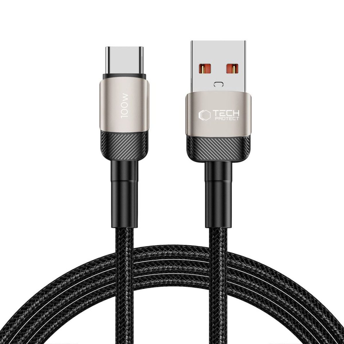 TECH PROTECT UltraBoost Evo USB-Kabel, USB-A, USB-C, (200 cm), 100 W Schnellladung mit robustem Nylongeflecht