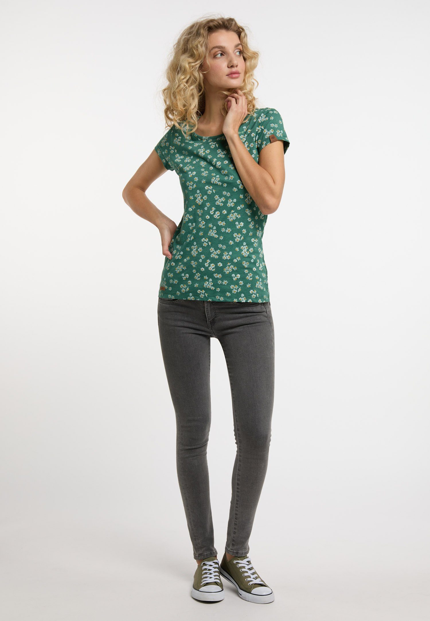 Ragwear T-Shirt MINTT FLOWER Nachhaltige & Vegane Mode GREEN
