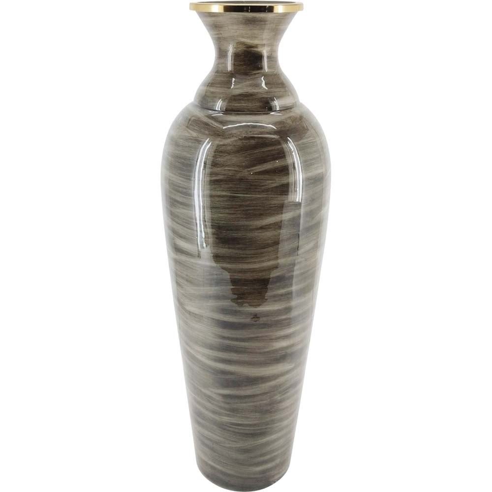 Lesli Living Dekovase Glasvase Blumenvase hellgrau ø26x77cm