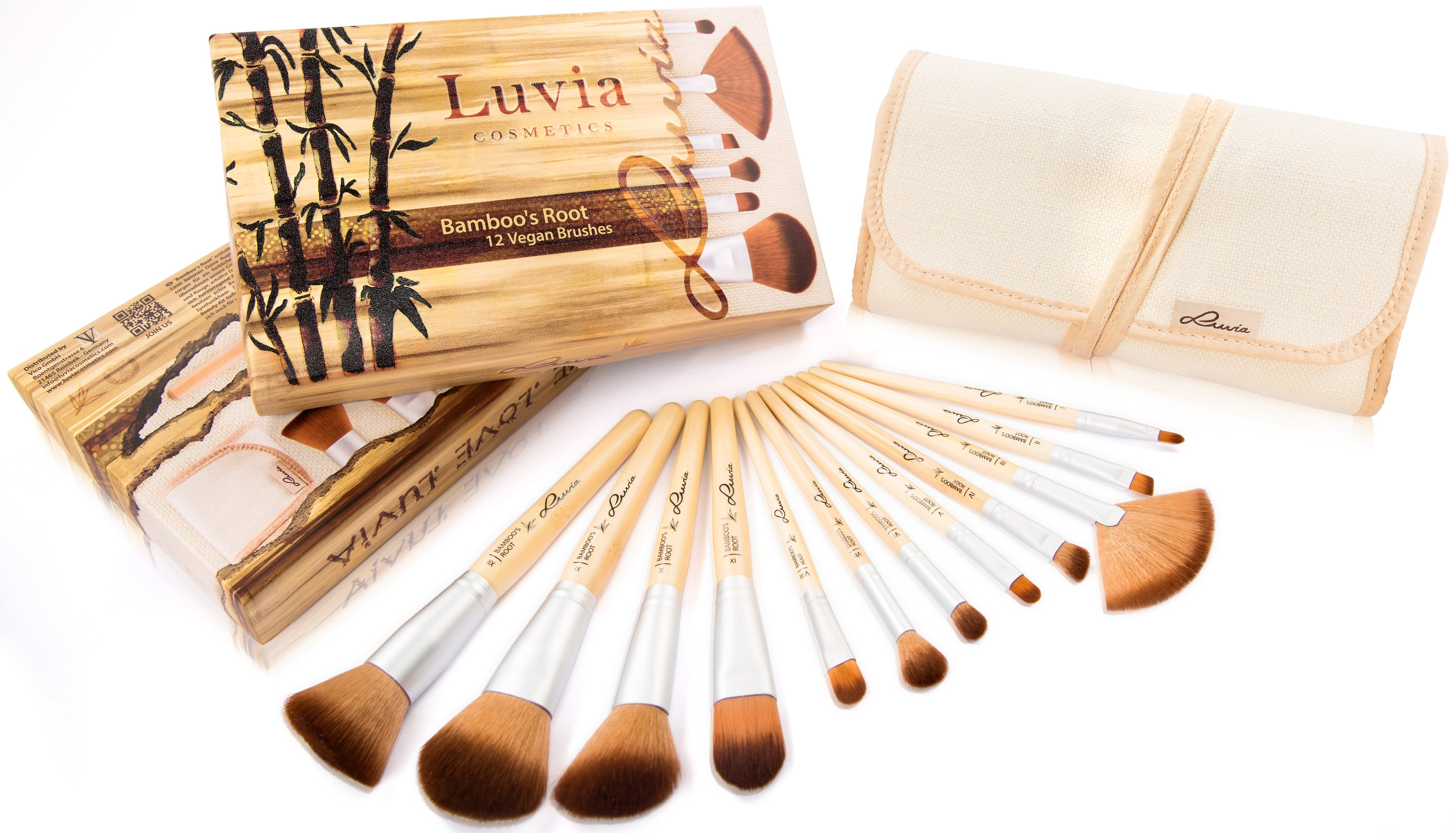 Luvia Cosmetics Kosmetikpinsel-Set Bamboo\'s Root, 12 tlg., vegan | Make-Up-Pinsel