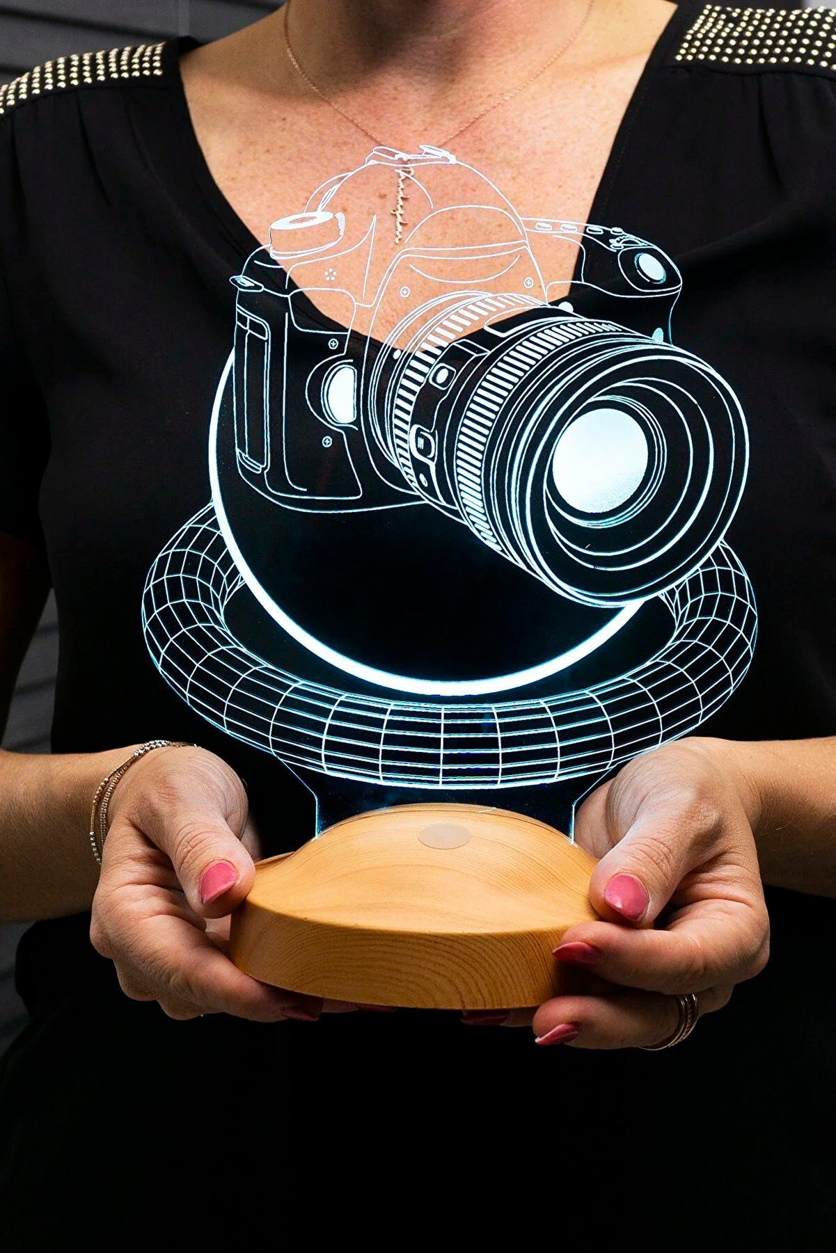 3D Illusionslampe Leuchte Berufseinstieg für Fotografen, fest Freunde, Geschenkelampe Fotokamera Nachttischlampe LED Farben 7 Geschenk für Geschenk Nachtlicht integriert,