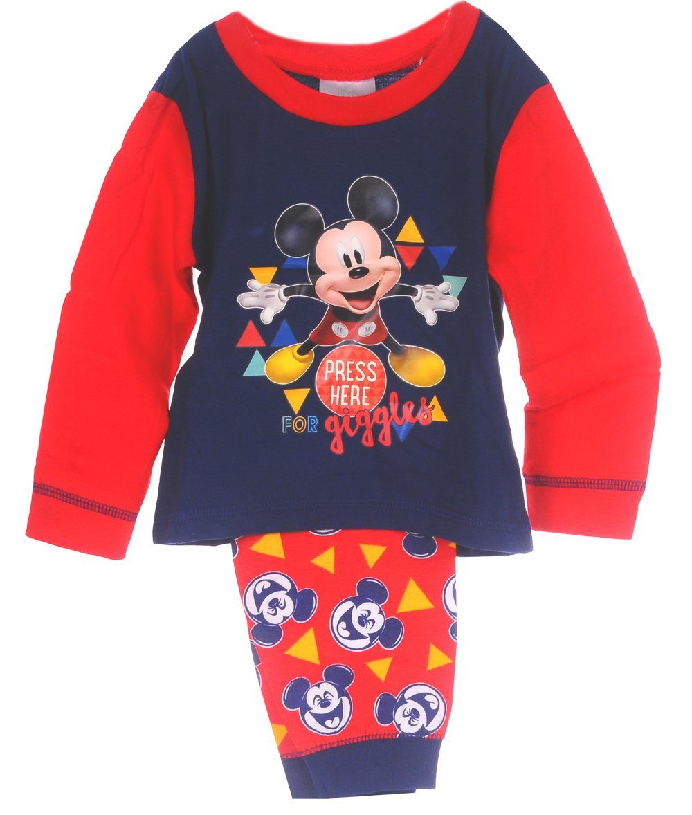 Pyjama Schlafanzug Hose Langarmshirt für Babys und Kinder in Rot Blau aus Baumwolle, 62 68 74 80 86 92 98 104