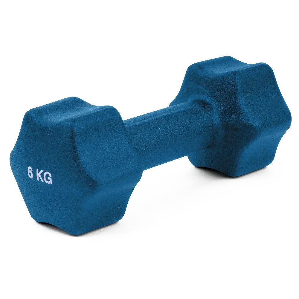 Sport-Thieme Kurzhantel Fausthantel Neopren, Liegt dank spezieller Oberfläche gut in der Hand Blau, 6 kg