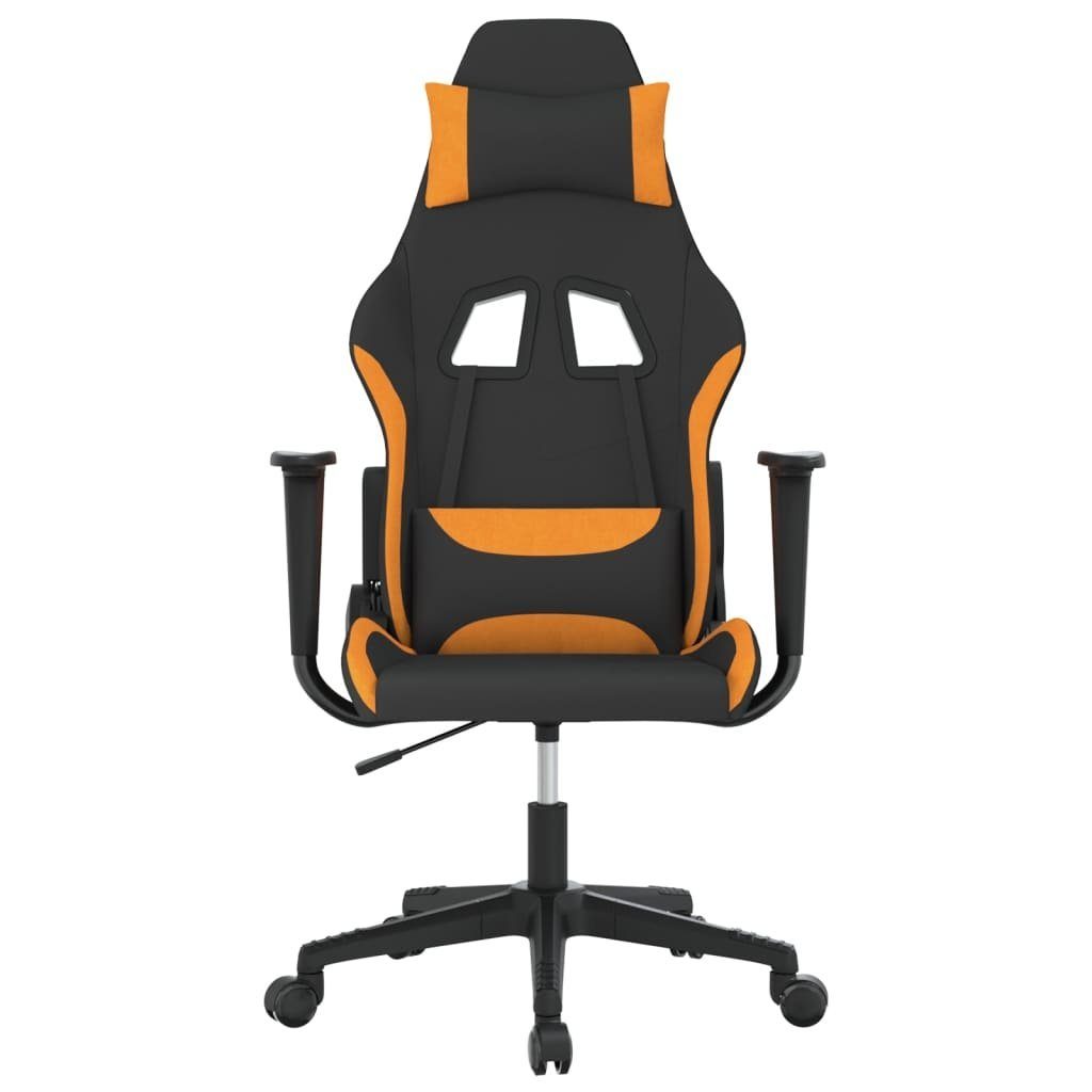 furnicato Gaming-Stuhl mit Massagefunktion Schwarz Stoff (1 und St) Orange