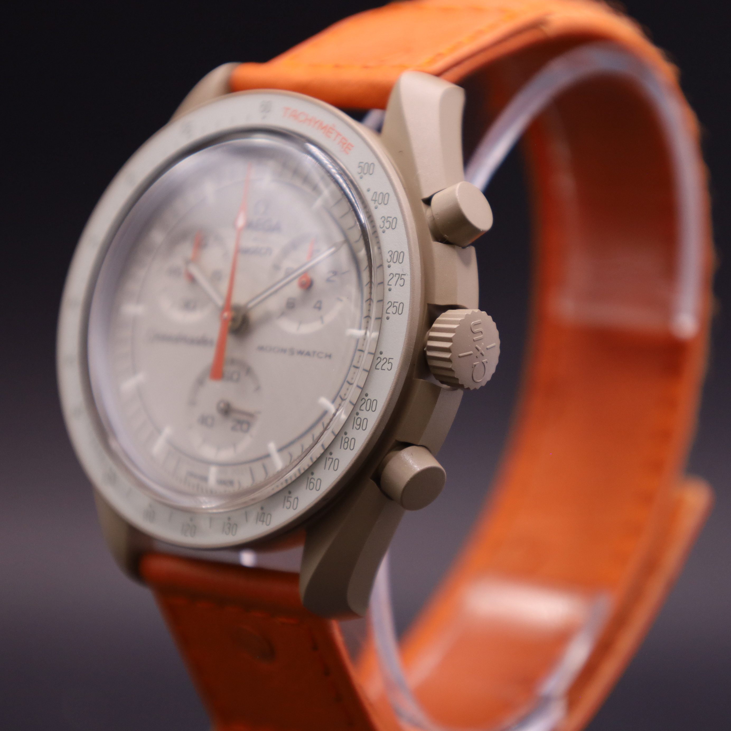 Swatch Chronograph OMEGA x Swatch MoonSwatch Mission to Jupiter Straußenleder SO33C100C, (1-tlg)
