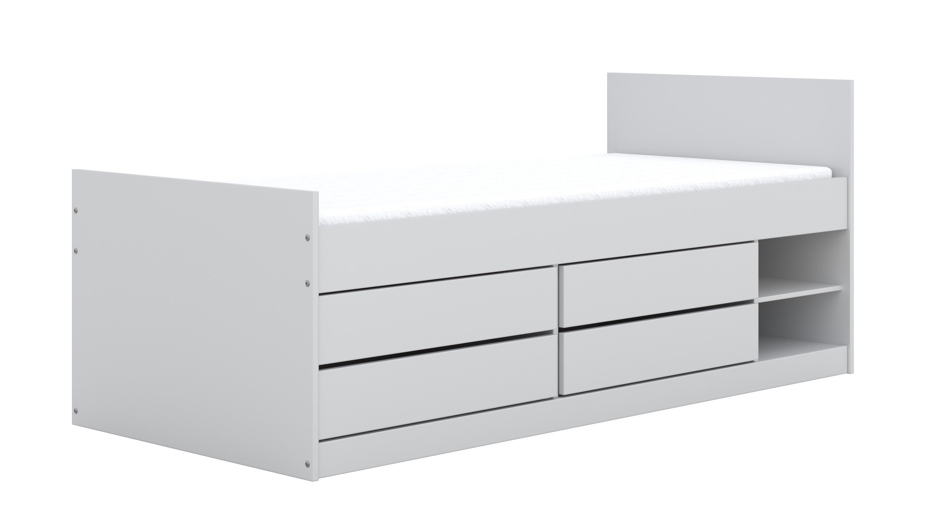 99rooms Bettgestell Barbara (Bett, Kinderzimmerbett), Modern Design, Liegekomfort, Mit Lattenrost und Matratze