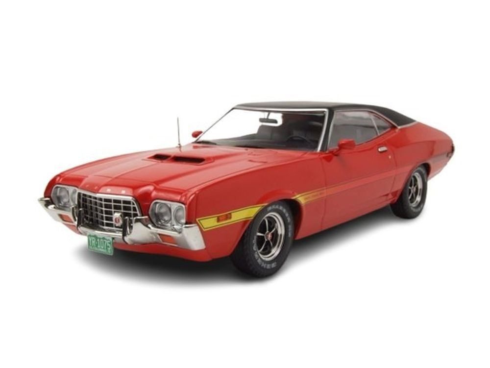 ixo Models Modellauto Ford Gran Torino Sport 1972 matt rot schwarz, Maßstab 1:18