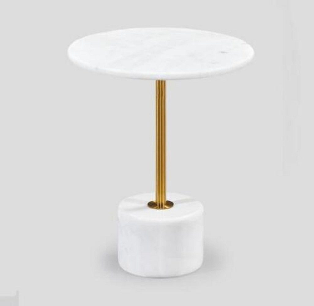 JVmoebel Beistelltisch Luxuriöse Couchtisch Tische Rund modern Marmor Weiß Beistelltisch (1-St., 1x Beistelltisch), Made in Europa