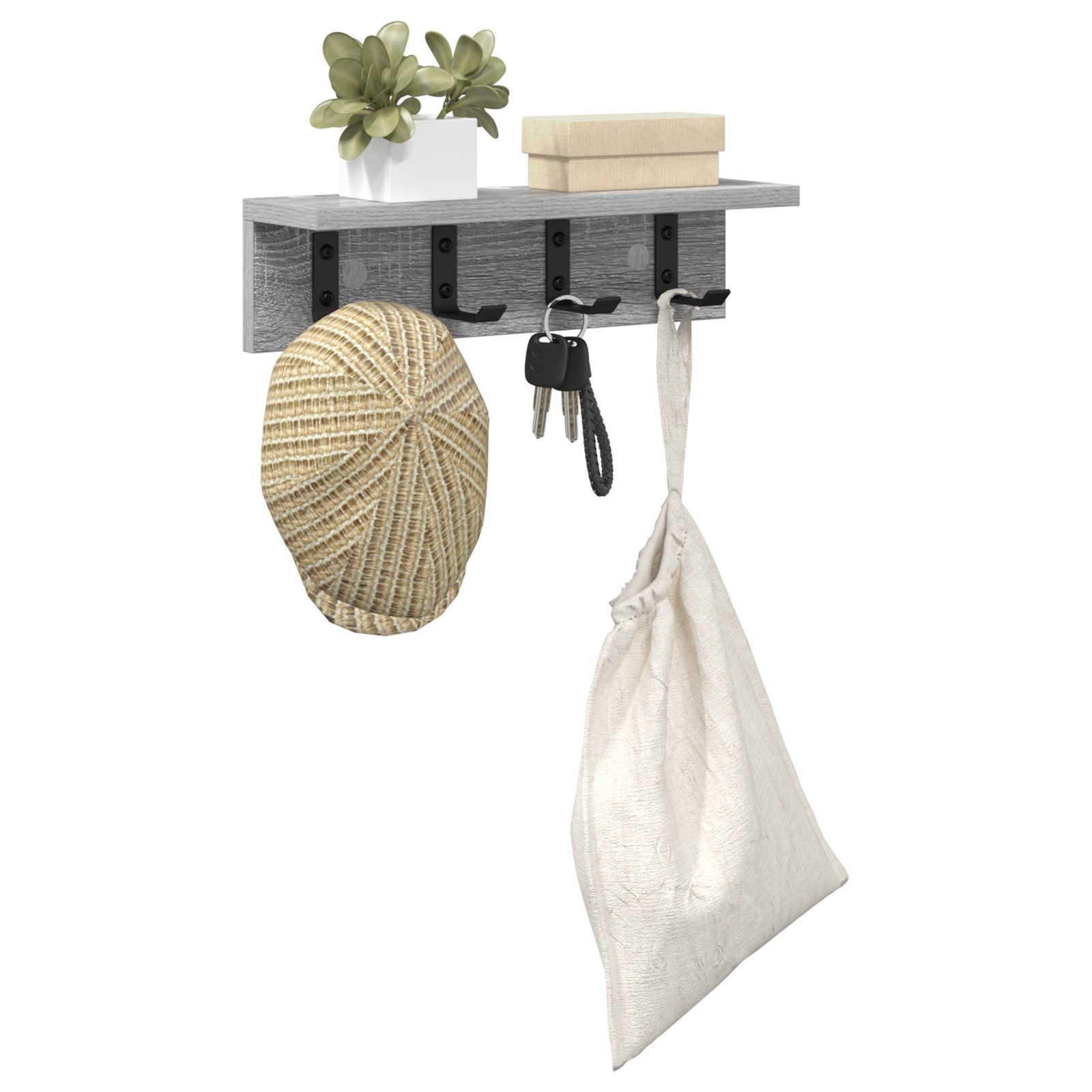 vidaXL Regal Wandmontierter Kleiderständer Grau Sonoma günstig online kaufen